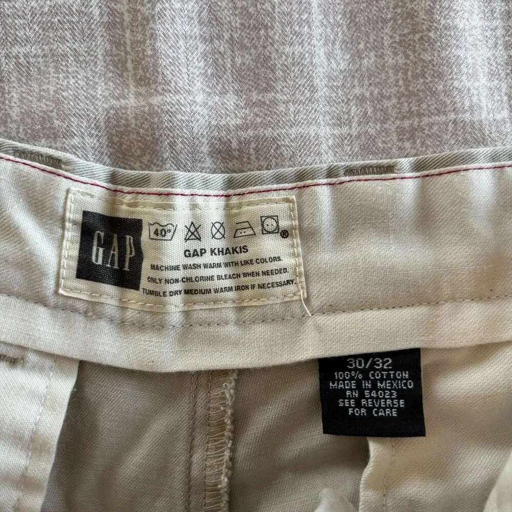 Gap Men's Khaki Tan Cotton Straight Leg Casual Pants Trousers Size 30x32